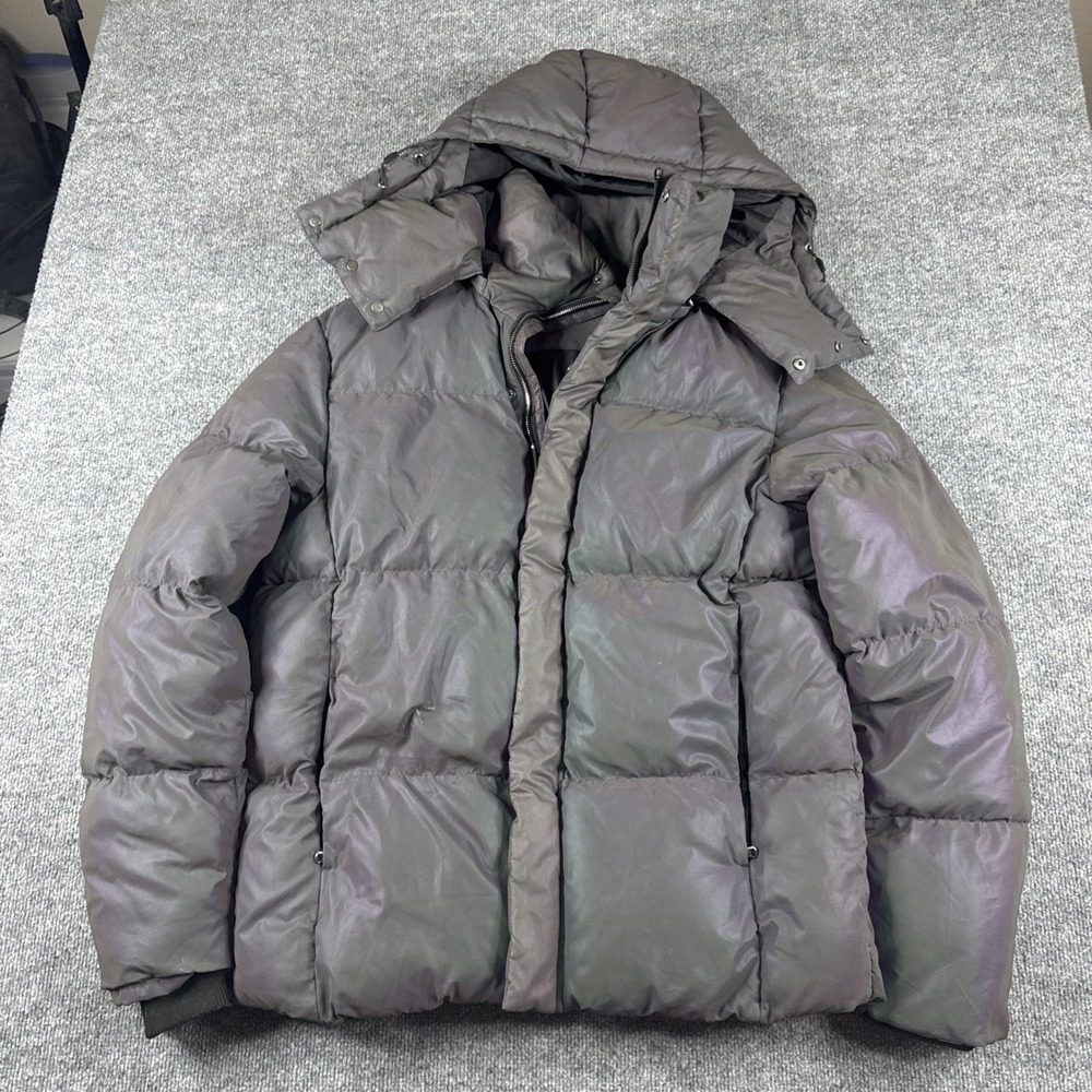 JORDAN CRAIG IRIDESCENT COLOR BUBBLE JACKET Large Coat Puffer Gray